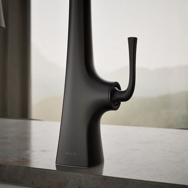 KOHLER® Graze® Matte Black 22" Semi-Professional Kitchen Sink Faucet with 3-Function Sprayhead-4