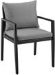 Armen Living Cayman 7-Piece Black/Dark Gray Aluminum/Fabric/Rattan Outdoor Dining Table Set-5