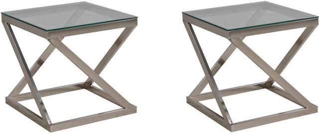 Signature Design by Ashley® Coylin 2-Piece Brushed Nickel Finish End Table Set-0