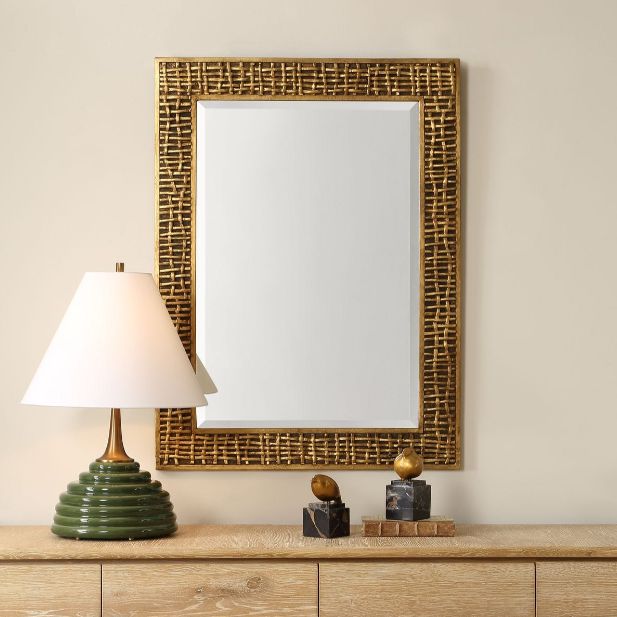 Uttermost® Woven In Time Antique Gold Mirror-1