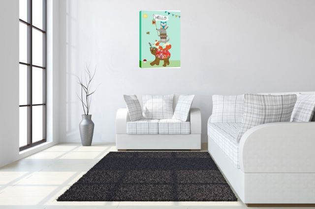 Classy Living Boho Woodland Stacked Animal Parade Wall Art-3
