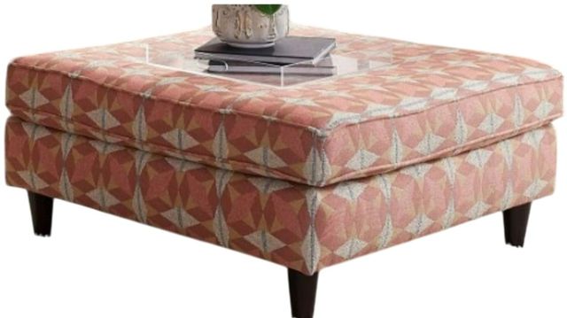 Fusion Furniture Starter Jute Rhombus Paprika Red Cocktail Ottoman-0