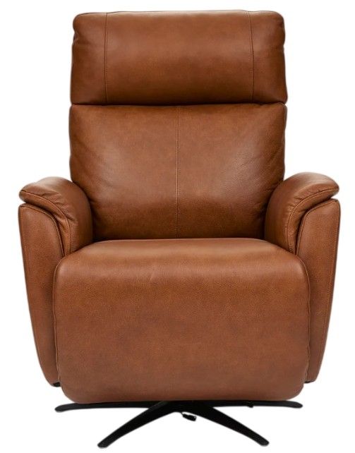 Flexsteel® Cove Autumn Leather Power Swivel Recliner with Power Headrest, and Lumbar-3