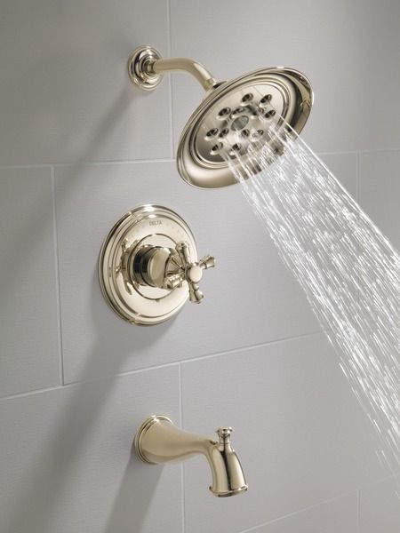 Delta Cassidy® Monitor® 14 Series H2Okinetic® Polished Nickel Less Handle Tub and Shower Trim-2