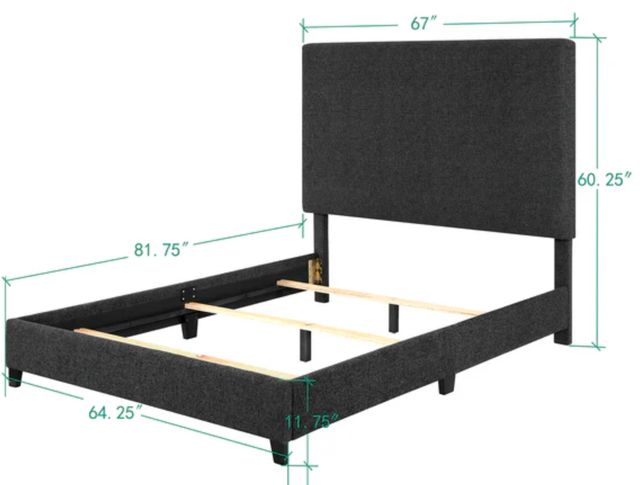 Legends Home Bridger Endurance Graphite King Upholstered Panel Bed-2
