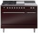 Ilve® Nostalgie II Series 48" Burgundy Pro Style Dual Fuel Range-0
