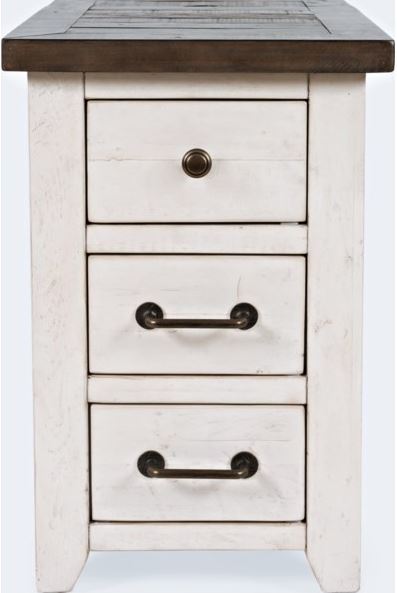 Jofran Madison County Harris Barnwood Power Chairside Table