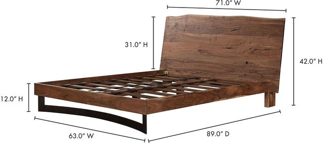 Moe's Home Collection Bent Brown King Size Bed-2