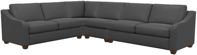 La-Z-Boy® Charlie Navy Leather Sectional with Custom Layout Options-1