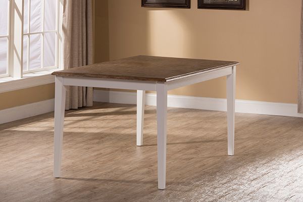 HH2 Home Bayberry White Rectangle 60" Dining Table with Driftwood Top-1