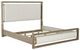 American WoodCrafters Arlington Nutmeg King Upholstered Panel Shelter Bed-0
