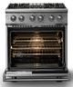 Viking® 5 Series 30" Stainless Steel Pro Style Dual Fuel (NG) Range with Polished Chrome Trim-1