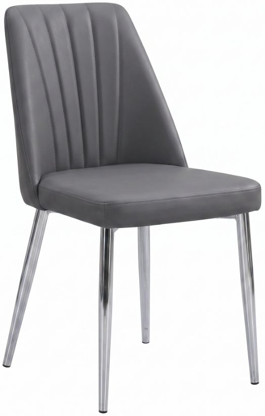 Cramco Jerry Charcoal/Chrome Dining Side Chair-0