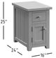 Jofran Inc. Madison County Barnwood Chairside Table with Vintage White Base-1