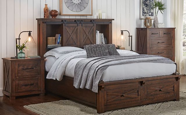 A-America® Sun Valley Rustic Timber Queen Storage Bed-1