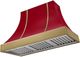 AGA Cascade 48" Piccadilly Red Wall Mounted Range Hood  with Antique Brass Trim-0