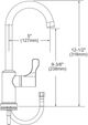 Elkay Chrome Single Hole 8.63" Deck Mount Faucet with Gooseneck Spout Lever Handle on Left Side-1