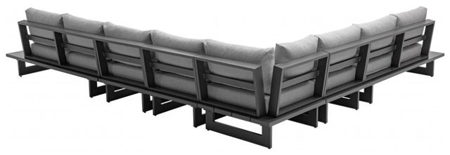 Meridian Furniture Maldives 3-Piece Dark Gray/Gray Aluminum/Fabric Outdoor Modular Sectional-2