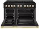 ZLINE Marino 48" Black Stainless Steel Pro Style Gas Range with 8-Burner and Polished Gold Accents-1