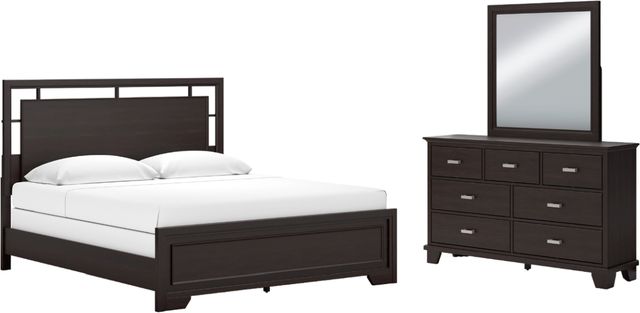 Signature Design by Ashley® Covetown 3-Piece Dark Brown King Panel Bedroom Set-0