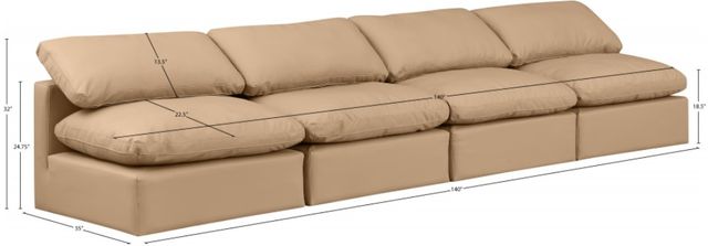 Meridian Furniture Indulge 4-Piece Tan Armless Modular Sofa-2