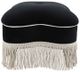 Sagebrook Home Black Clover Ottoman with White Fringes-2