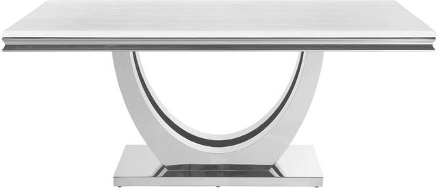 Coaster® Kerwin White Glass Top Dining Table with Chrome Base-1