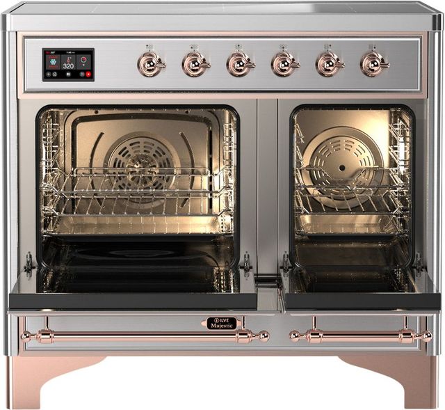 Ilve® Majestic III 40" Stainless Steel Pro Style Induction Range with Triple Glass Door and Copper Trim-1