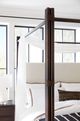 Hooker® Furniture Retreat Black Sand/Neo Cream King Upholstered Canopy Bed-3