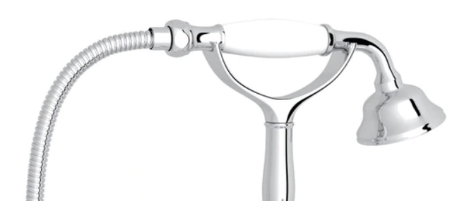 Rohl® Italian Bath Collection Polished Chrome Exposed Wall Mount Tub Filler with Handshower-1