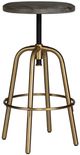 Uttermost® Revolve Dark Walnut/Plated Brushed Brass Counter Stool-3