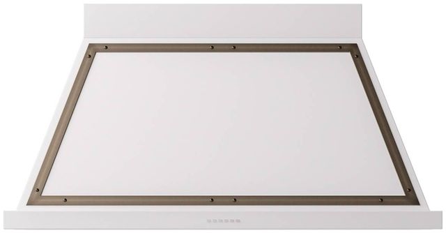 Ilve® Nostalgie II Noblesse 48" White Wall Mounted Range Hood with Burnished Trim-0