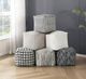 Homelegance® Easley Black/White Square Pouf-3