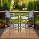 Armen Living Marina Gray/White Aluminum/Textilene Outdoor Bar Stool-1