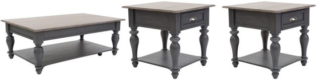 Liberty Furniture Ocean Isle 3-Piece Slate/Weathered Pine Table Set-0