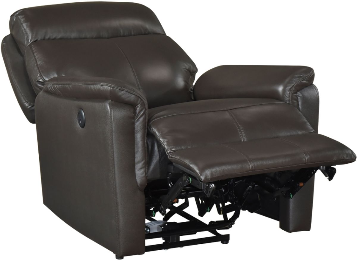 Mazin Furniture Leif Dark Brown Power Reclining Chair | Old