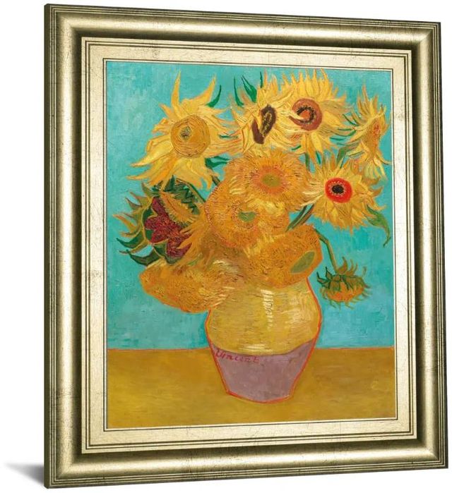 Classy Art Still Life Vase with Twelve Sunflowers, January 1889 by Vincent Van Gogh Wall Art-1