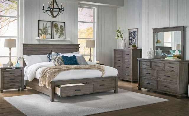 A-America® Glacier Point Graystone California King Panel Storage Bed-2