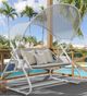 Furniture of America® Sandor White Fabric/Steel Outdoor Swing Chair-0