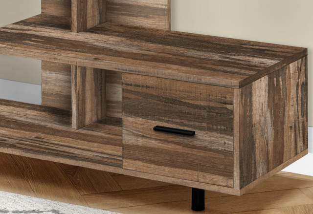 Monarch Specialties Inc. Black/Brown Recovered Wood-Look TV Stand-1