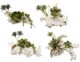 A & B Home 4-Piece Green/White Maline Potted Faux Succulent Set-0