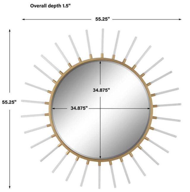 Uttermost® Oracle Chrome/Gold Starburst Mirror-2