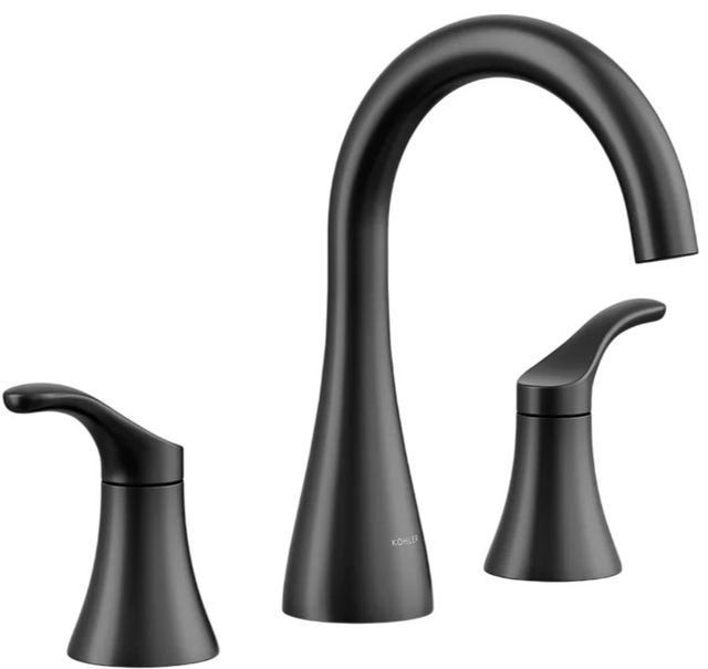 KOHLER® Simplice® Matte Black Widespread Bathroom Sink Faucet-0
