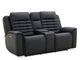 Onyx Power Leather Loveseat-0