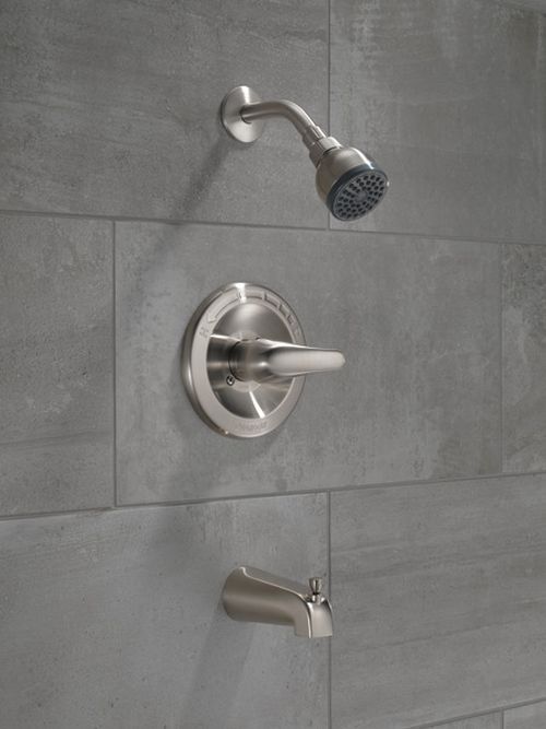 Peerless Core Brushed Nickel Tub and Shower Trim-2