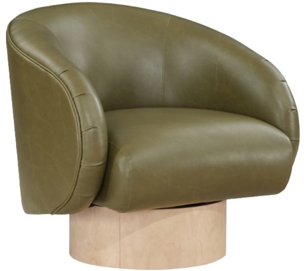 Meridian Furniture Gibson Olive Vegan Leather Swivel Chair-0