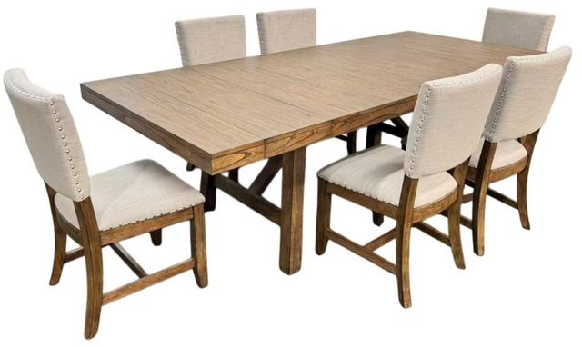 Legends Home Harvest Velvet Gray Trestle Dining Table-2