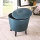 Olliix by Madison Park Blue Crosby Storage Ottoman-2