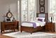 Vaughan-Bassett Bonanza Blue/Cherry Twin Upholstered Panel Storage Bed-1