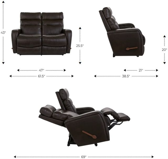 La-Z-Boy® Baron Mist Manual Wall Reclining Loveseat-2